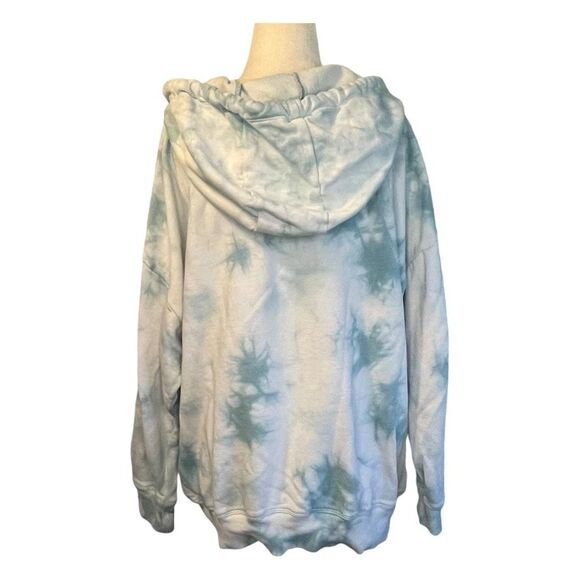 90 Degree by Reflex Tie Dye Hoodie Sweatshirt Blue White Fleece Long Sleeve 2X - Picture 3 of 5